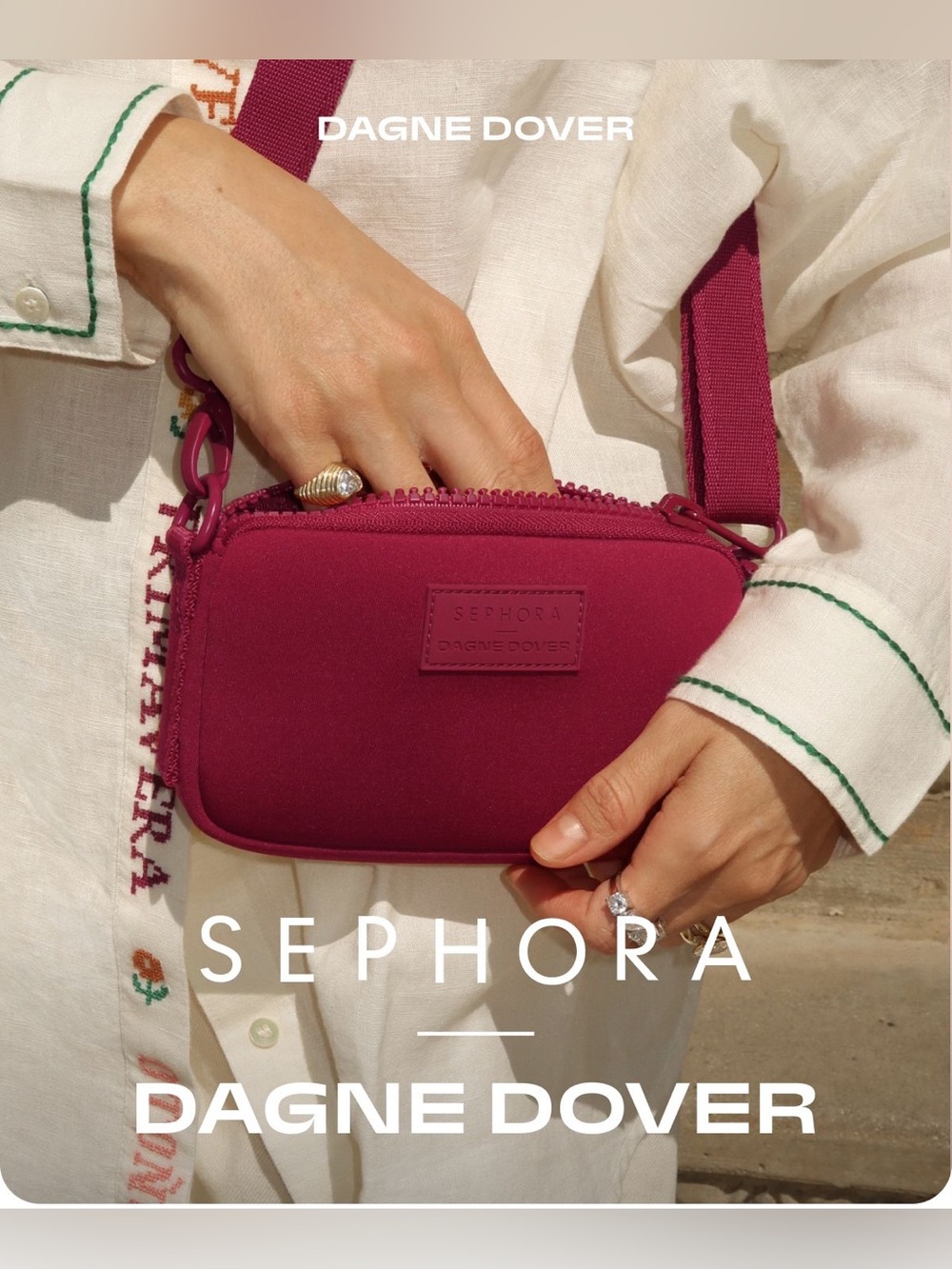Limited Edition Dagne Dover x Sephora Mara Phone Sling – Burgundy
